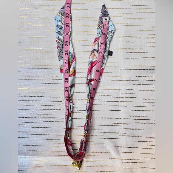 Host Pick!! Gemelli Scarf Necklace with Gold Heart Pendant – Statement Jewelry - Picture 6 of 7
